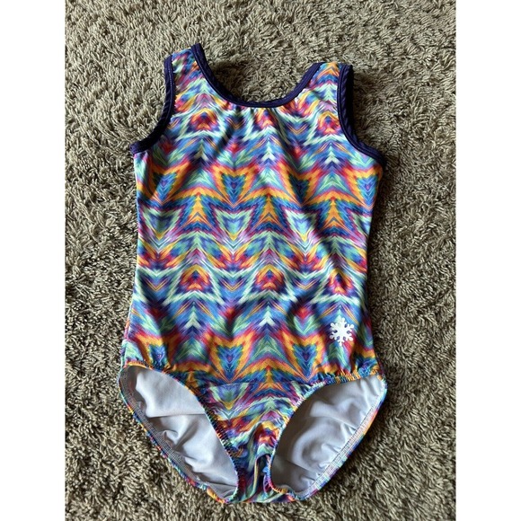 Snowflake Gymnastics Leotard Adult XS AXS (10/12 Girls) Competition SHIMMER Q23 - Picture 1 of 8